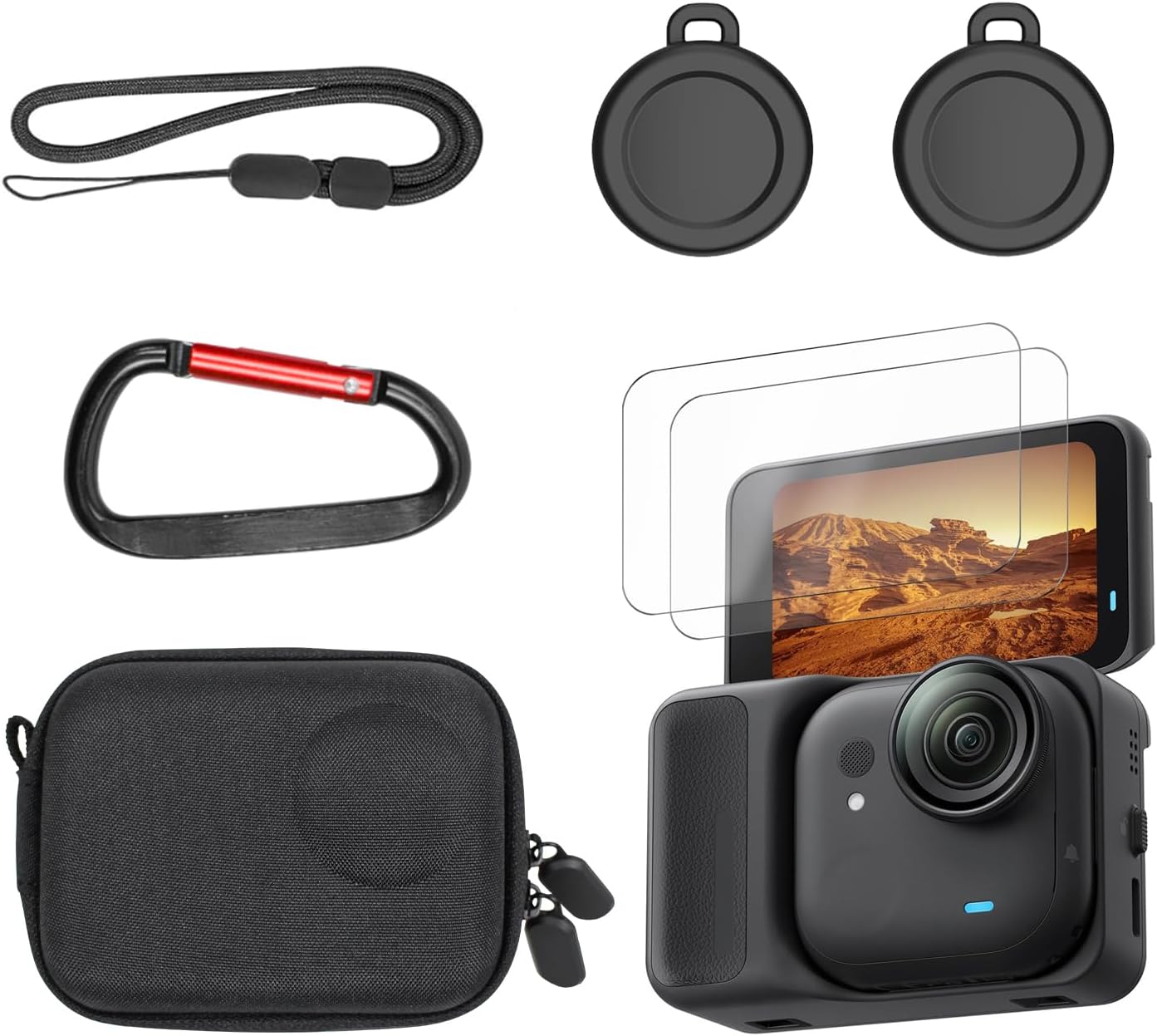 Detalle de SYMIK Small Carrying Case for Insta360 GO Ultra – Compact Travel Shield