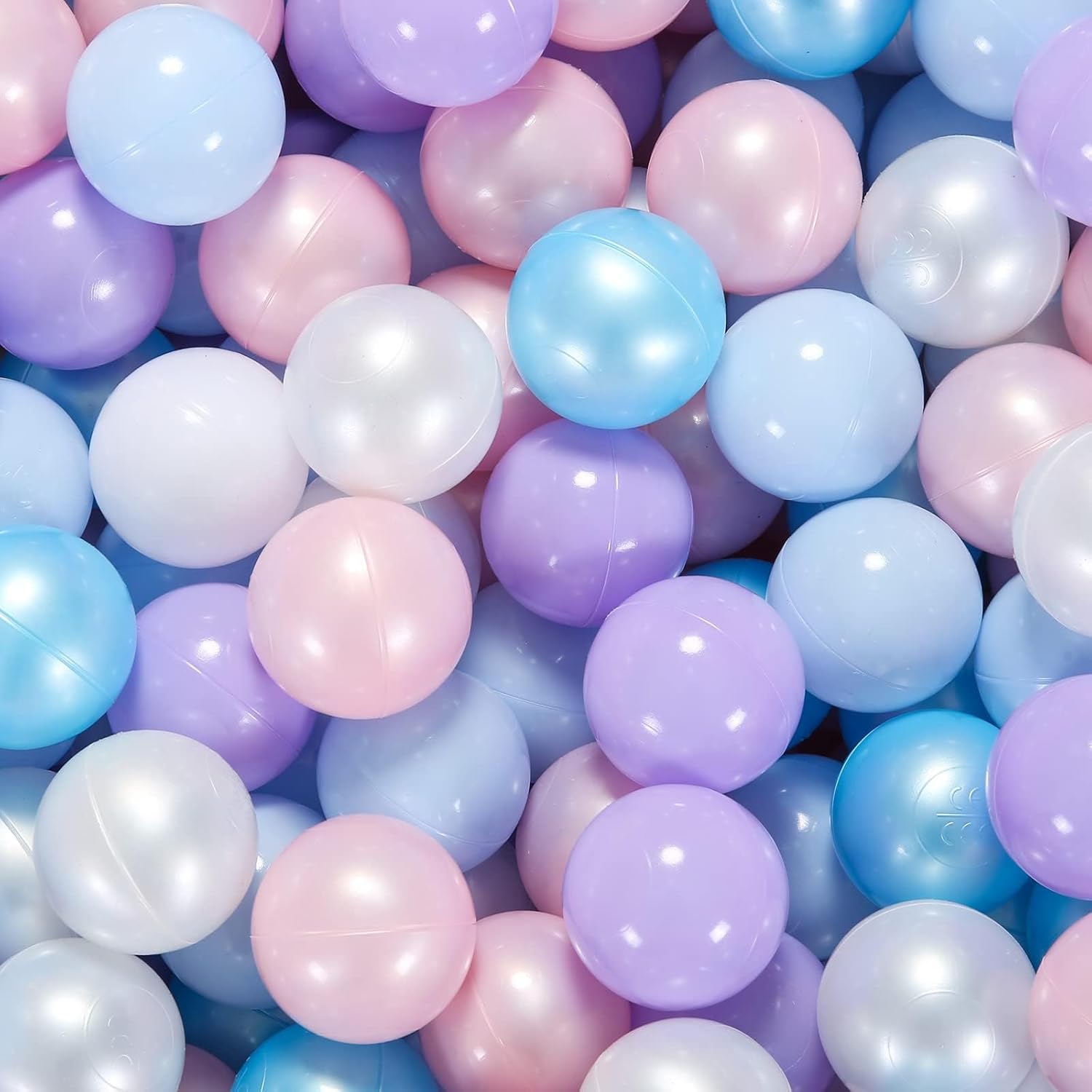 Detalle de Heopeis Ball Pit Balls Pack (100, 200, 500) – Star and Round Set, BPA Free, Phthalate Free, Non-Toxic