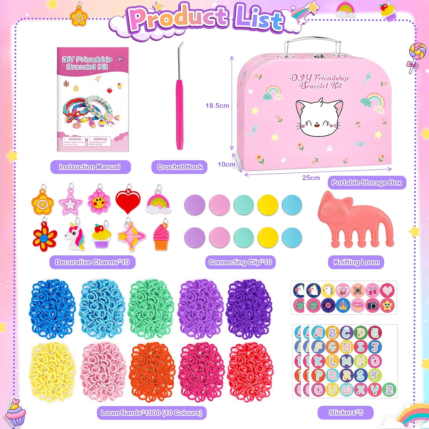Detalle 2 de Arts and Crafts for Kids: Friendship Bracelet Making Kit for 5–12 Year Old Girls