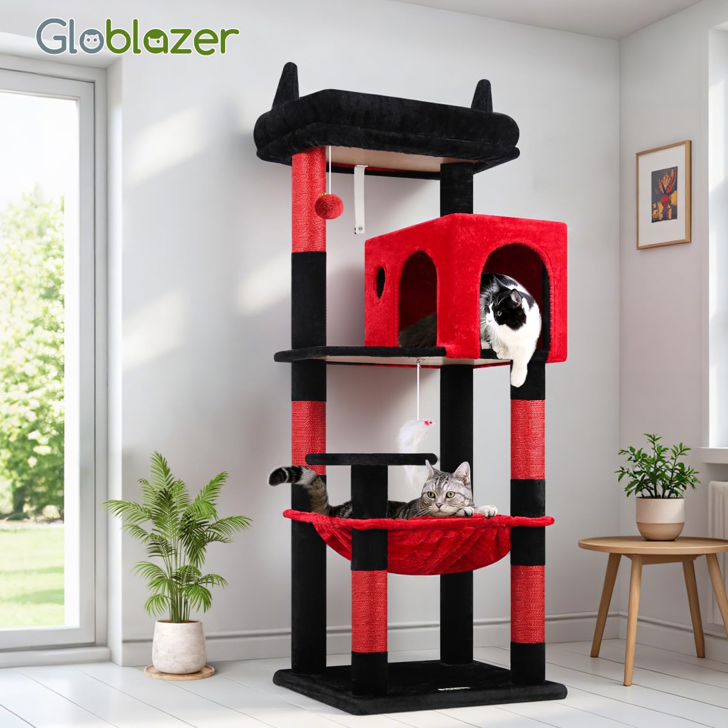 Thumbnail 6 de Globlazer F53 Gothic Cat Tree Tower, 5 Levels, Hammock and Condo
