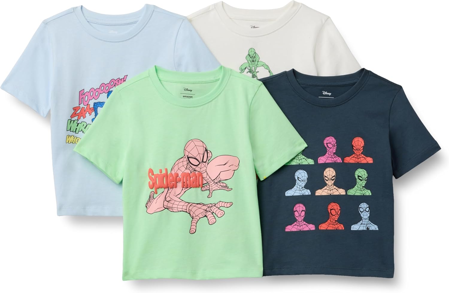 Detalle de Amazon Essentials Boys' Short-Sleeve T-Shirts, Pack of 4: A Practical Everyday Staple