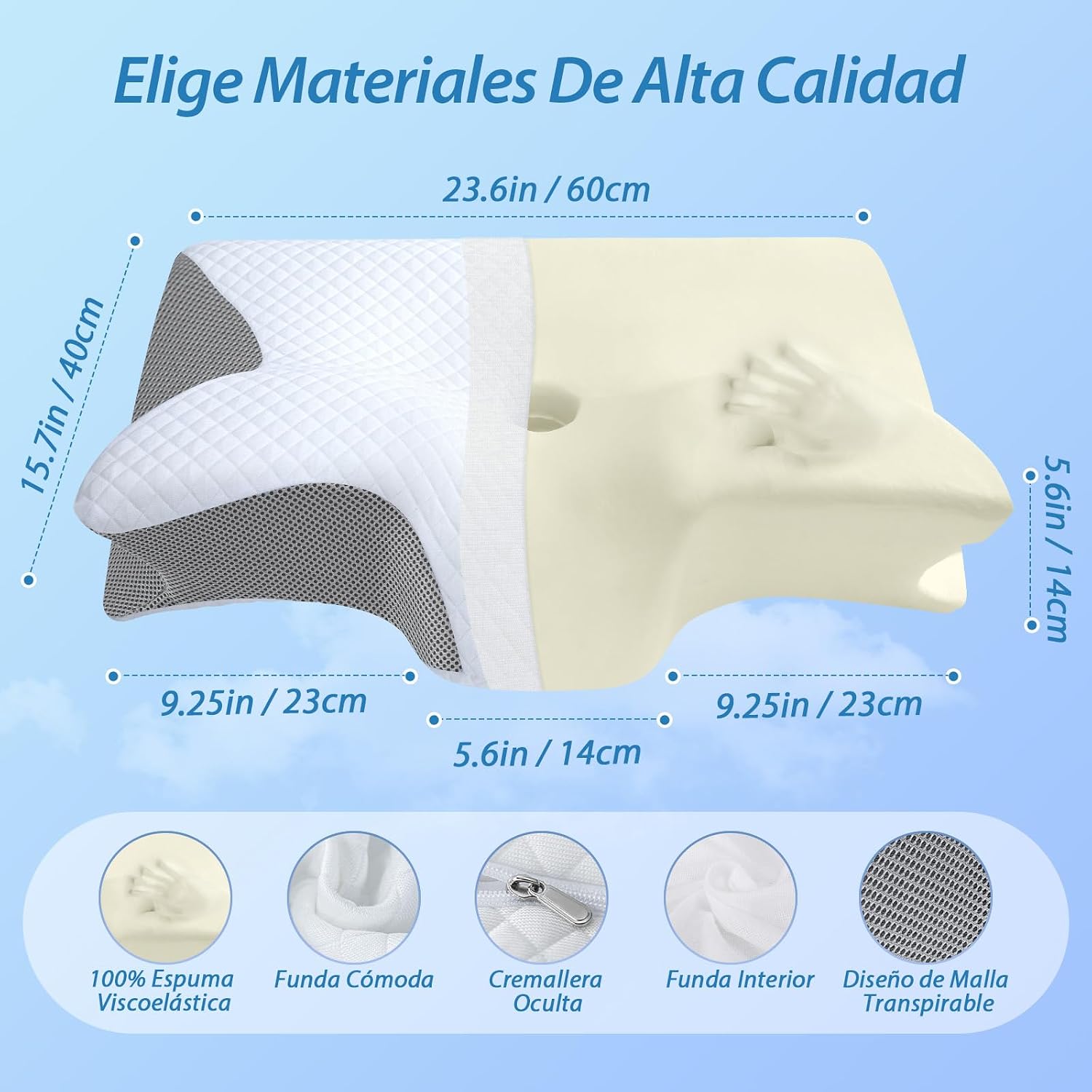 Detalle 2 de HOMCA Almohada Cervical 2 en 1
