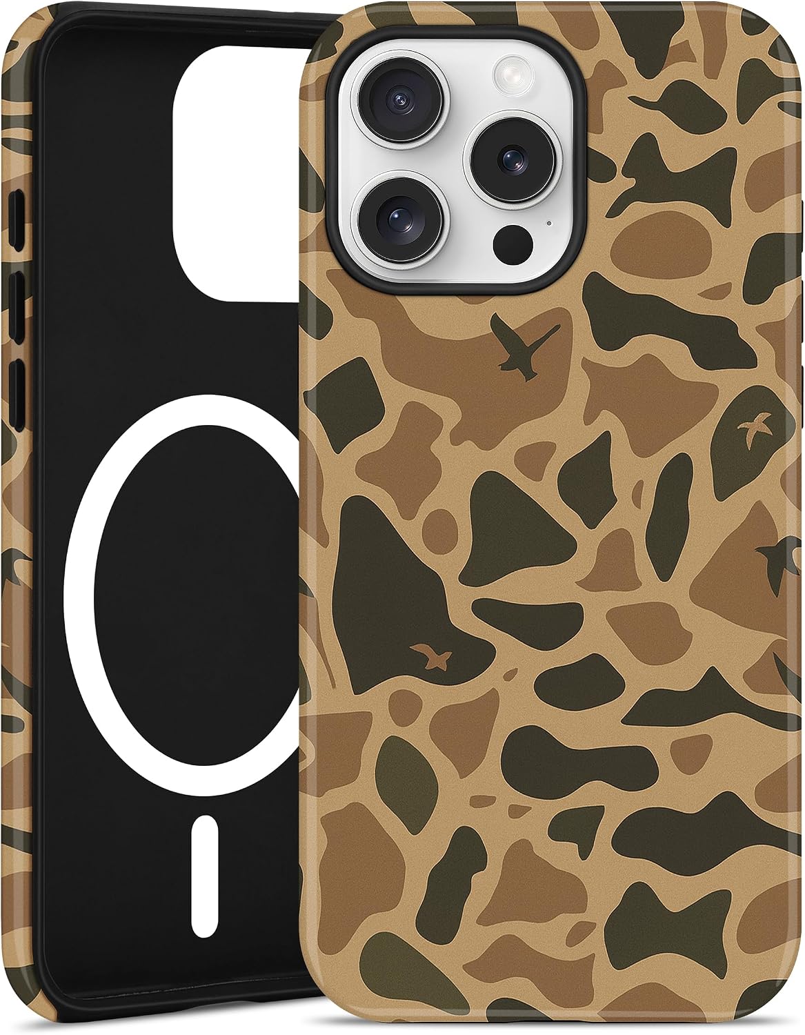 Detalle de Jusy Magnetic Camo Case for iPhone 16 Pro, MagSafe-Compatible TPU Cover