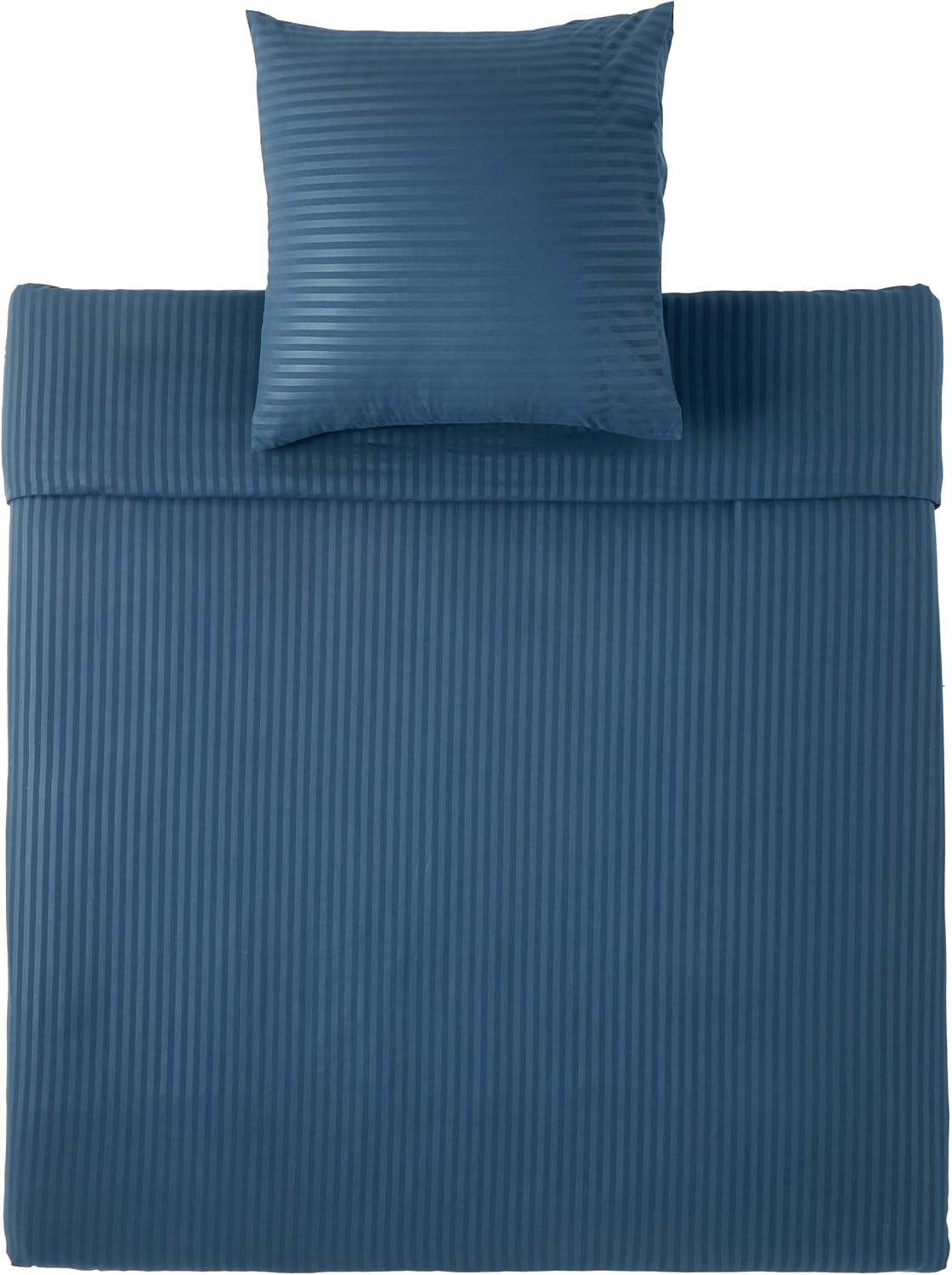 Thumbnail 6 de Parure de Lit Amazon Basics 1 Personne—Housse de Couette 135 x 200 cm + Taie 65 x 65 cm, Microfibre Bleu Marine Rayé
