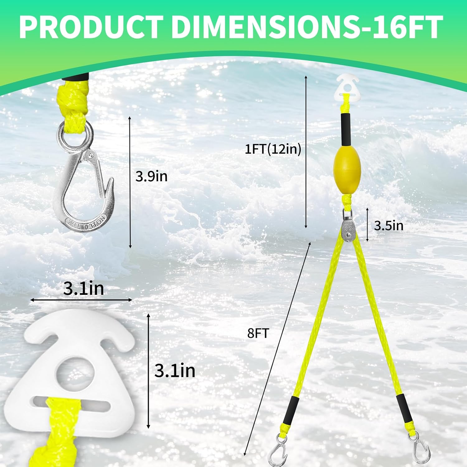 Detalle de Boat Tow Harness with 3 Foam Floats