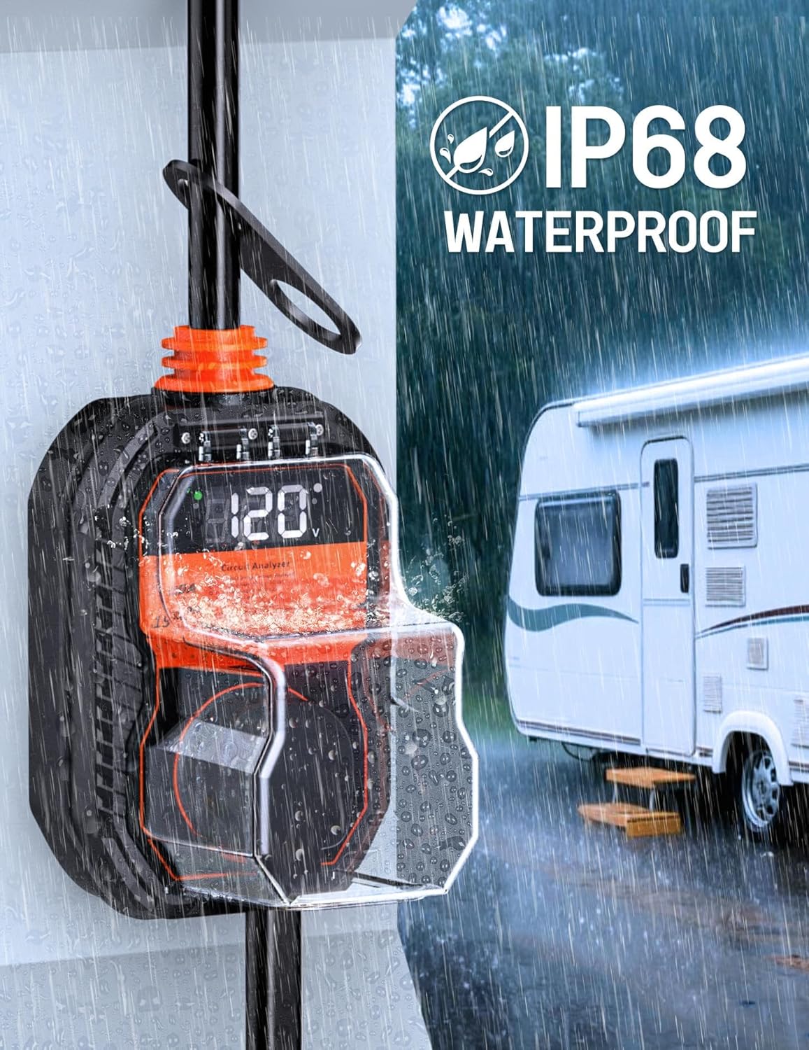 Thumbnail 4 de TOWTAMER 15,000J 30 Amp RV Surge Protector with LED Voltage Display & IP68 Waterproof Cover