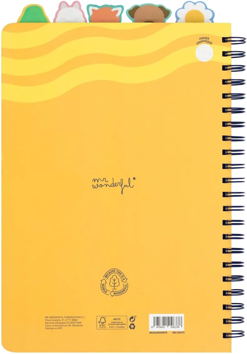 Detalle 2 de Mr. Wonderful - Cahier A4 avec des intercalaires à onglets – 160 pages, 5 personnages