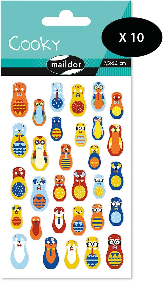 Thumbnail 2 de MY MANDARINE CY112Cpack - GOMMETTES 3D Cooky: LOT DE 10 planches 12x8 cm, 280 stickers ANIMAUX SUPER-HEROS