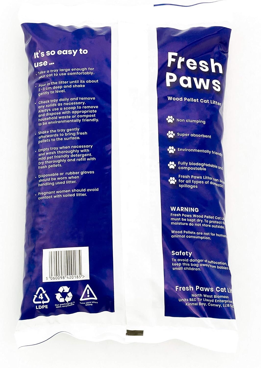 Detalle 2 de Fresh Paws Premium Wood Pellet Cat Litter, 30 L