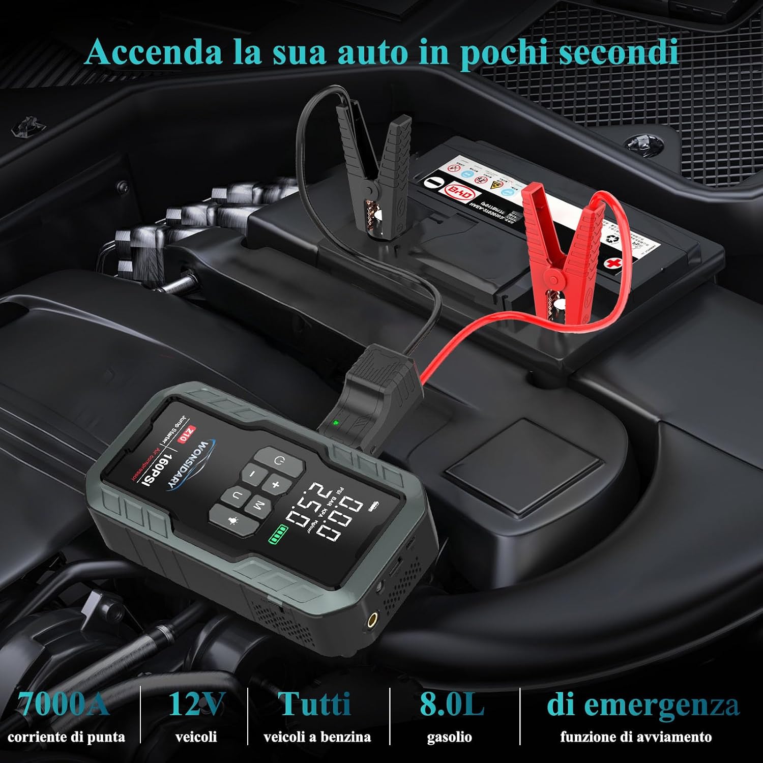 Detalle 2 de Wonsidary Z10 Booster 7000A 27000 mAh