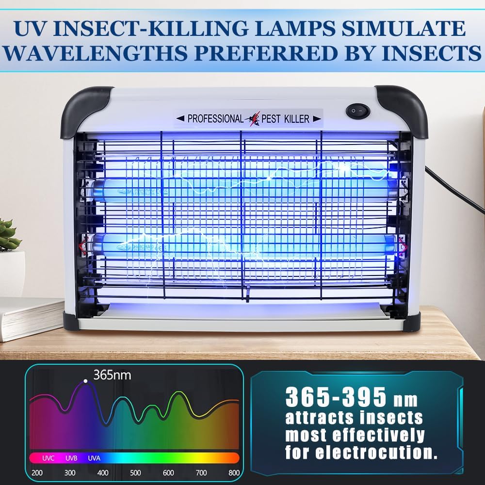Thumbnail 2 de Fly Zapper Electric Fly Killer 20W UV Indoor Bug Zapper (3000V grid)