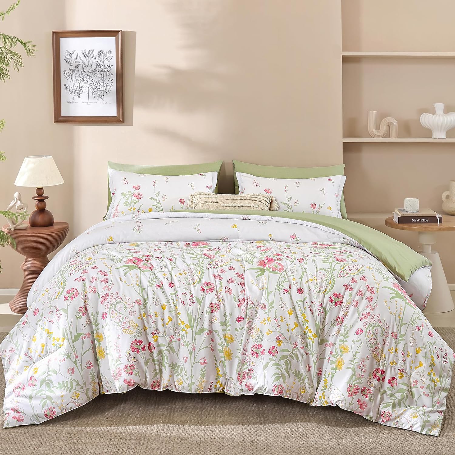 Detalle 2 de Yiran King Floral Duvet Set 7-Piece