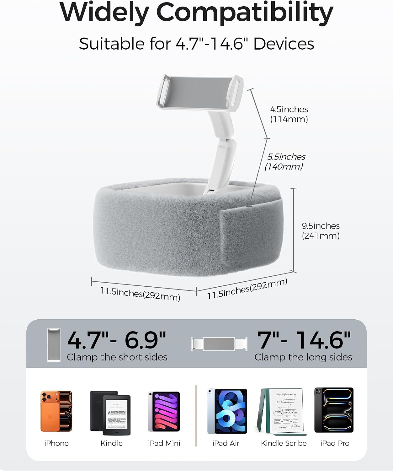 Thumbnail 6 de LULULOOK Tablet Pillow Stand with 360° Adjustment, Memory Foam and Snack Bowl