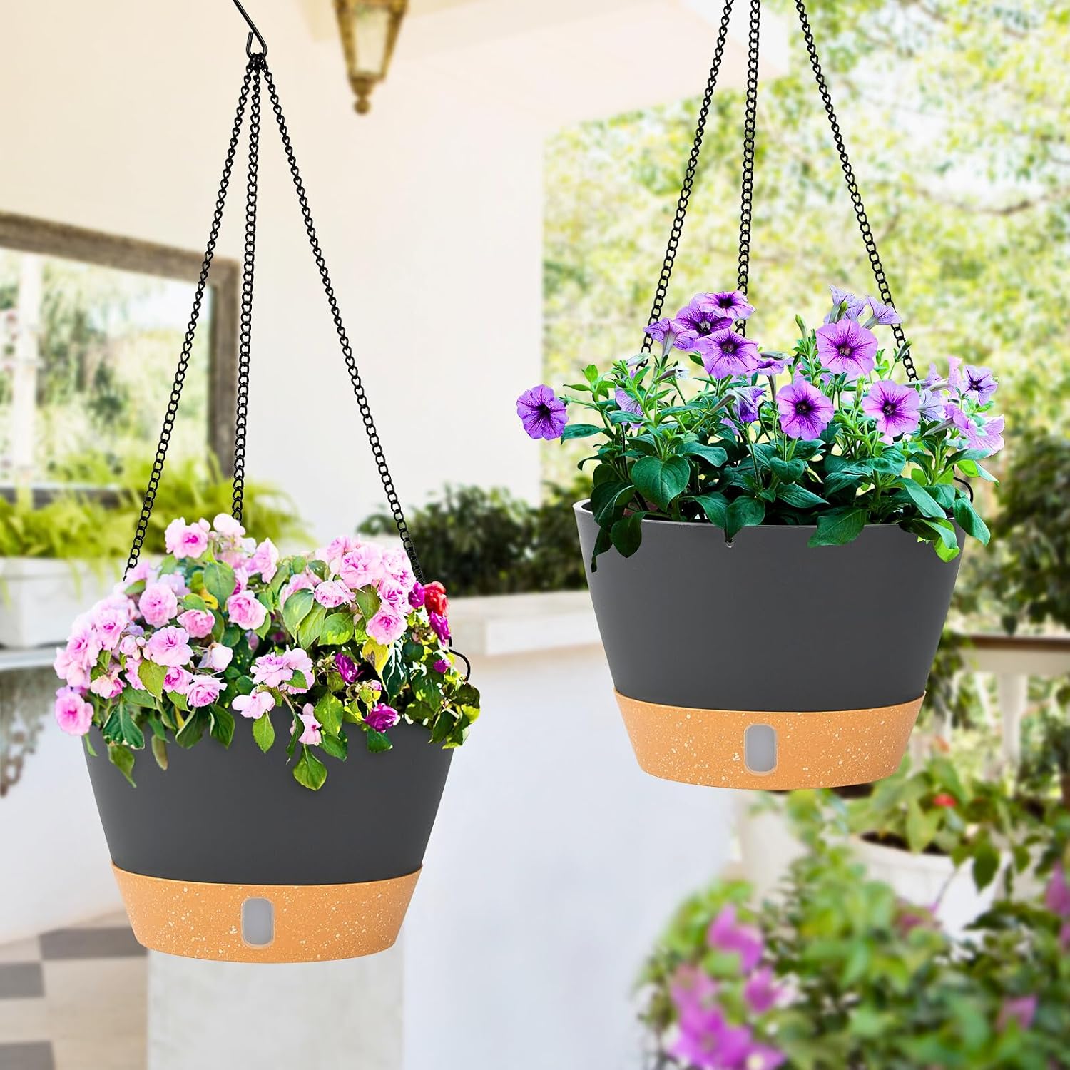 Thumbnail 3 de QCQHDU Blumenampel 20 cm, 2er Set