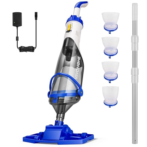 Detalle de VIVOHOME limpiafondos de piscina inalámbrico 70 LPM con pértiga telescópica 213 cm