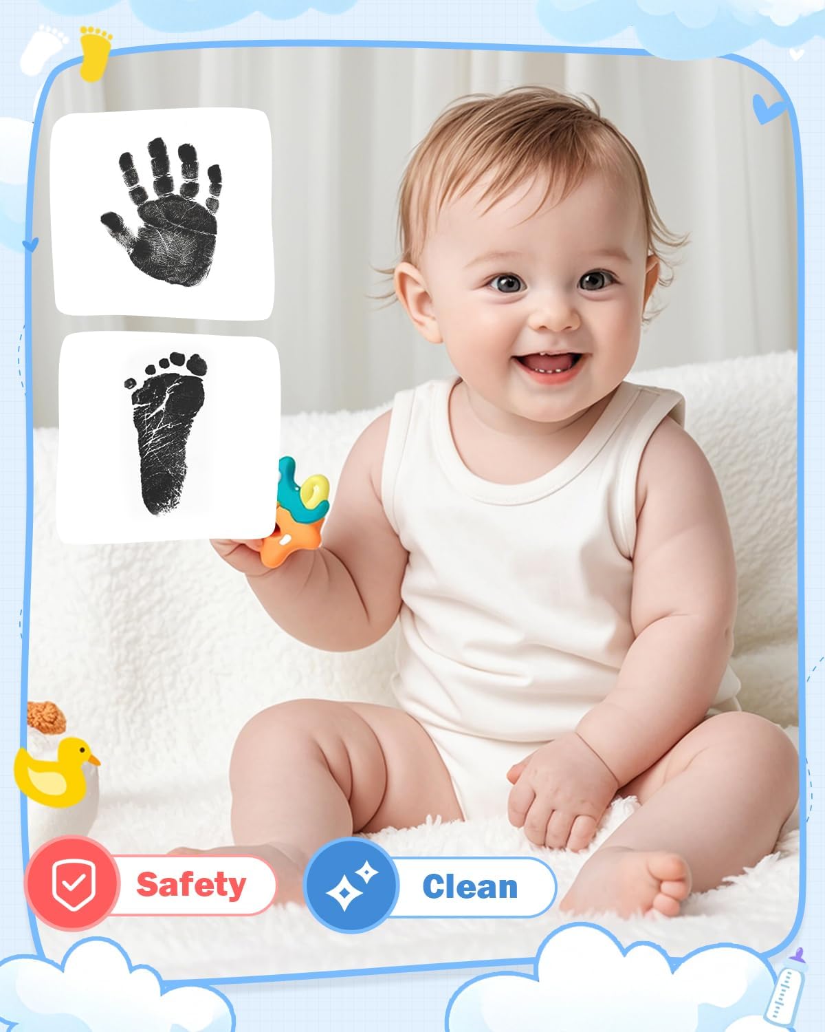 Detalle 1 de MOXTOYU Baby Hand and Footprint Kit 6 cards