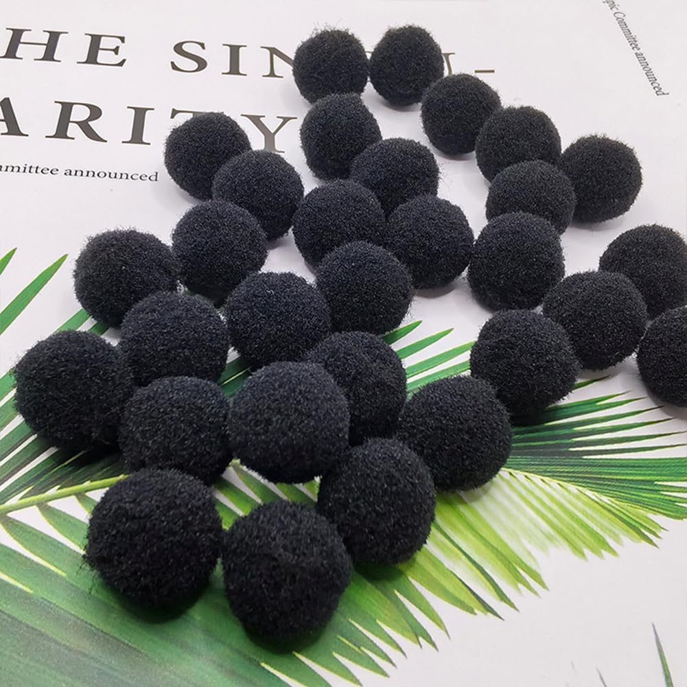 Thumbnail 1 de Black Pom Poms, 1-Inch