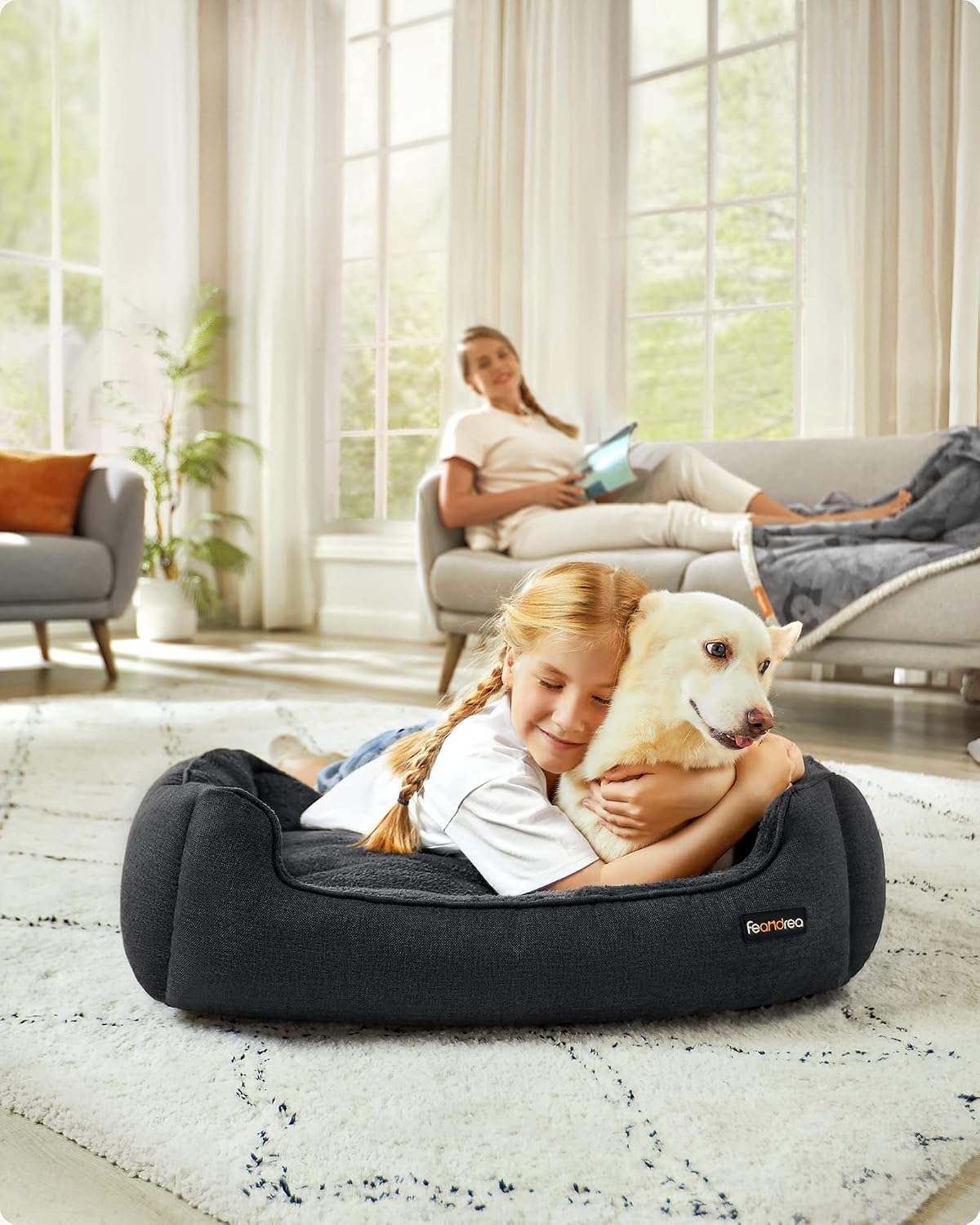 Detalle 2 de Feandrea PGW011G01 cama para perros L 90×75×25 cm