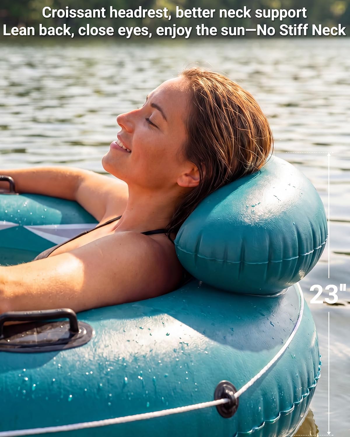 Detalle de River Tube for Adults — Heavy-Duty 48" with Mesh Bottom, Pain-Free Lounge on Rivers & Lakes