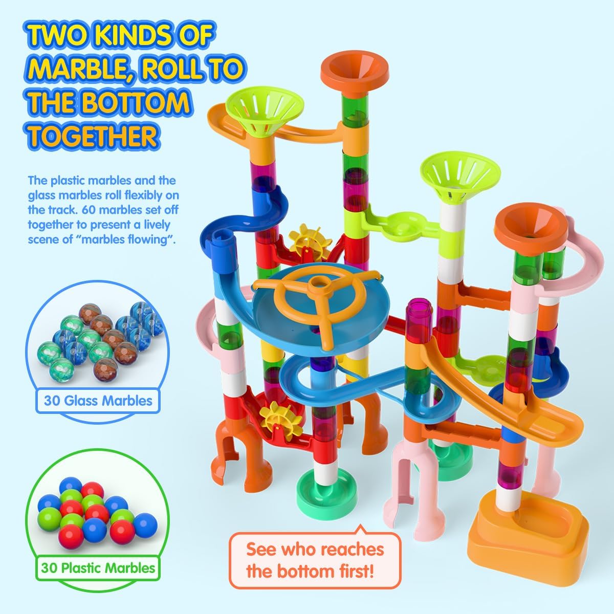 Detalle de MaxTronic Marble Run for Kids: 135 PCS Educational STEM Building Set