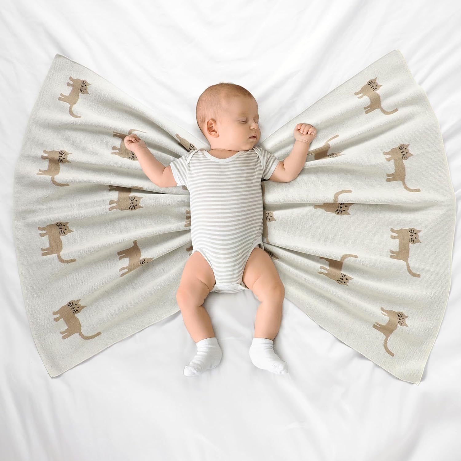 Thumbnail 2 de Hadetoto Baby Blanket for Newborn – Soft Knitted Cotton, 100 x 80 cm