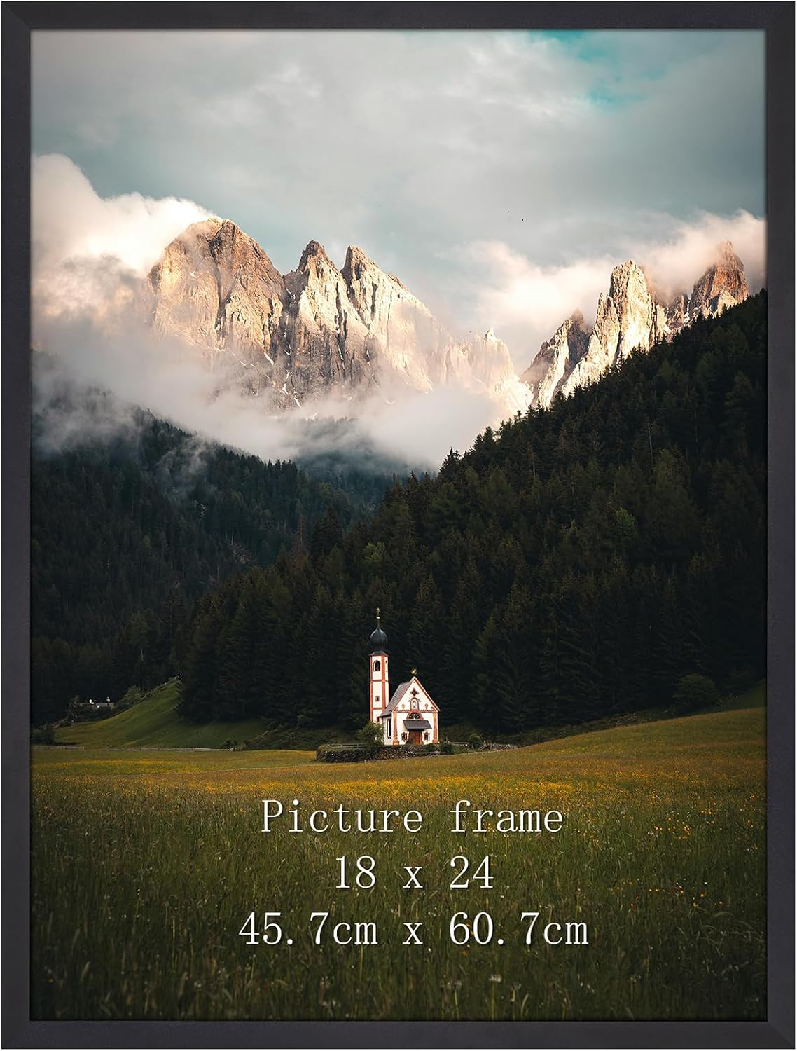 Detalle de Giftgarden 18x24 inch Frame Black – Aluminium Frame for Wall-Mounted Portrait or Landscape Displays