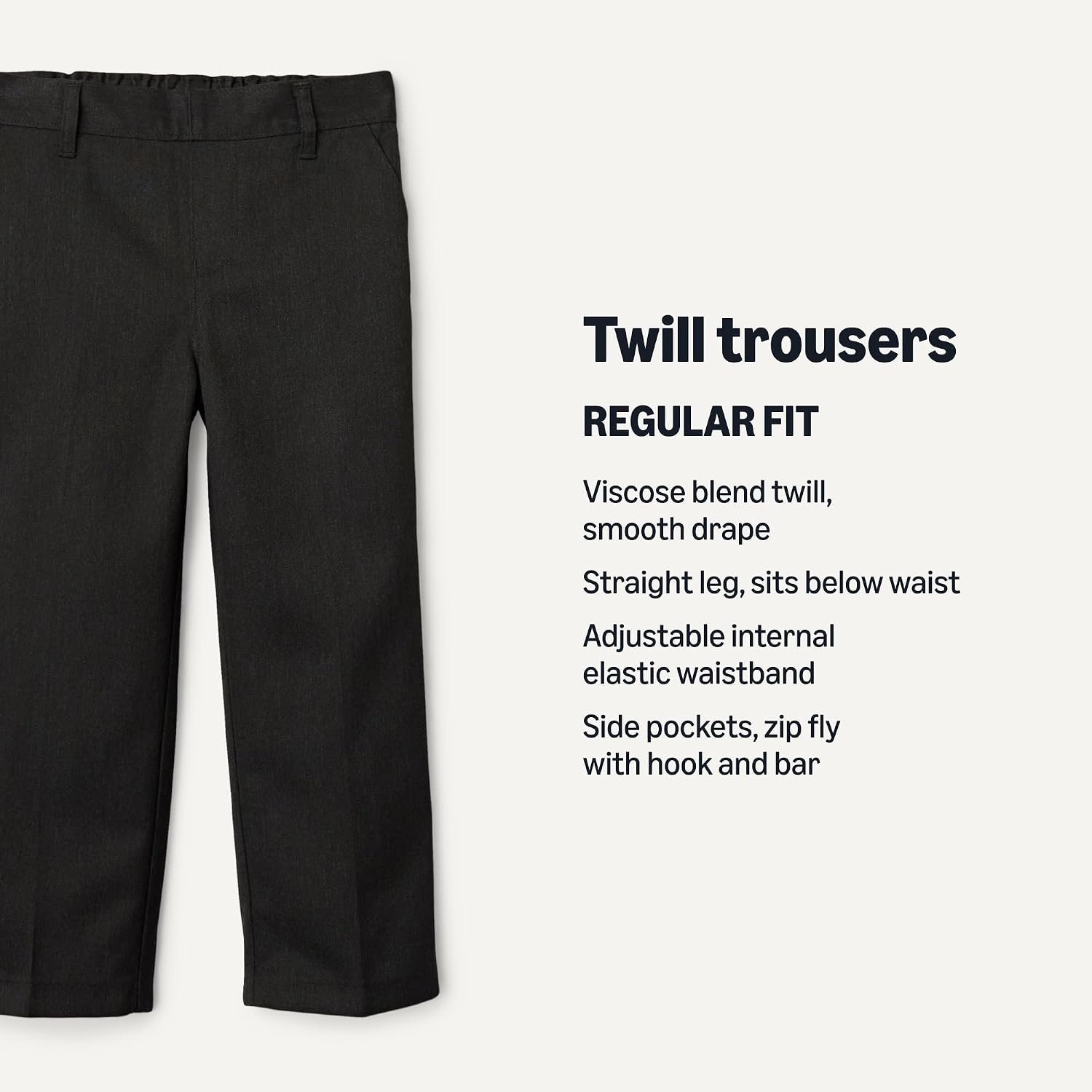 Detalle de Amazon Essentials Boys' School Uniform Trousers, Pack of 2