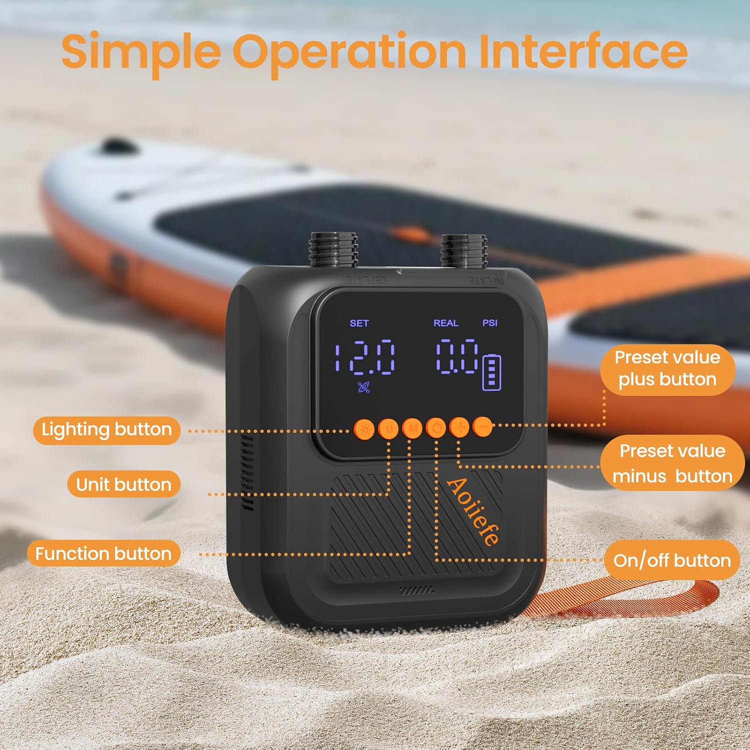 Thumbnail 6 de Aoiiefe Portable Rechargeable Electric SUP Pump: Compact, Fast Inflation for Boards, Kayaks, and More