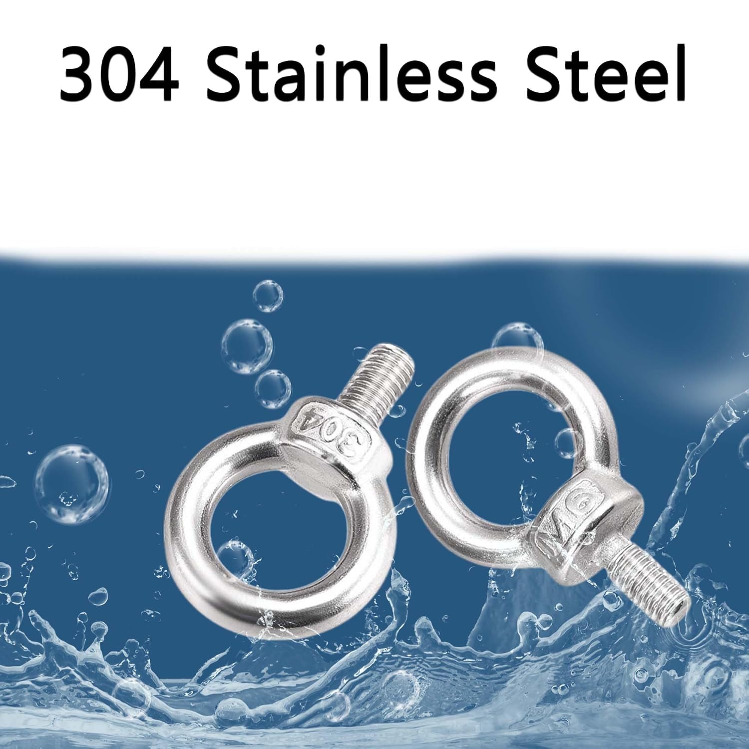 Thumbnail 2 de huruirui M6-ringskruv i 304 rostfritt stål, 10-pack