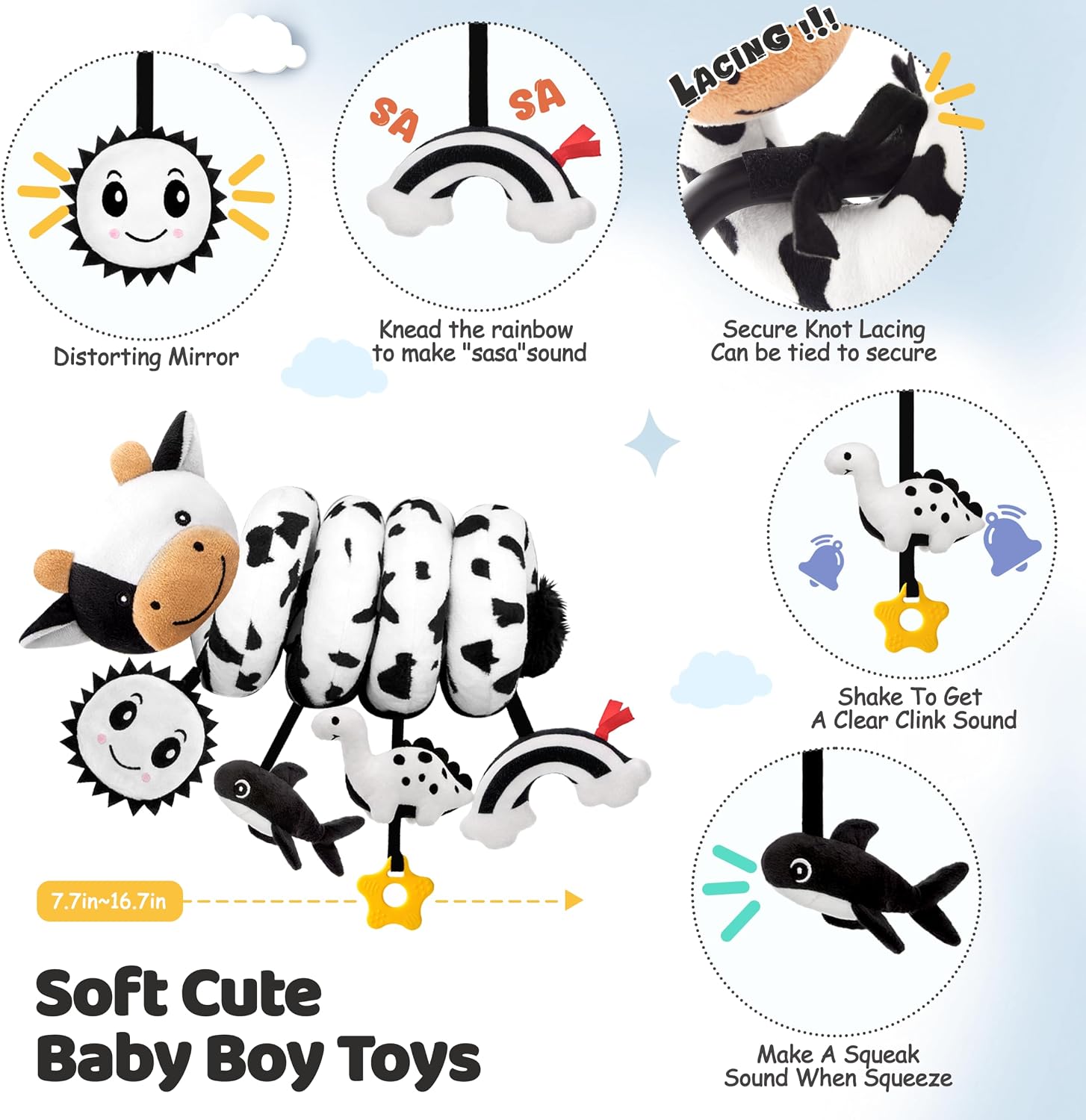 Thumbnail 4 de Spiral Car Seat Baby Toys High-Contrast 0-6 Months