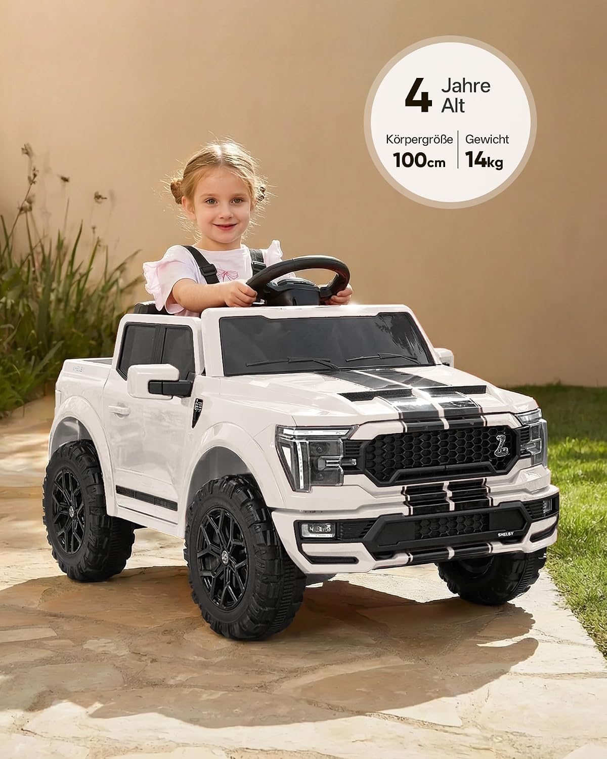 Thumbnail 2 de Outfunny Ford Shelby F-150 Kinder-Elektroauto (12V) mit Fernbedienung, ab 3 Jahren – Weiß