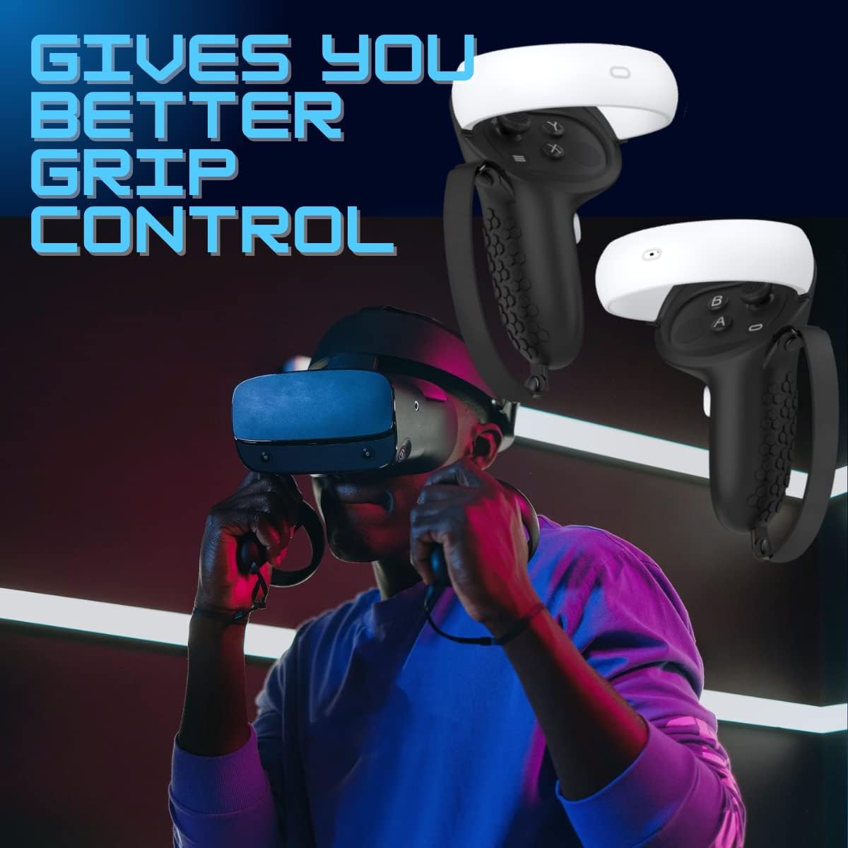 Detalle 2 de AMZDM Controller Grip for Oculus Quest 2, Non-Slip Pair