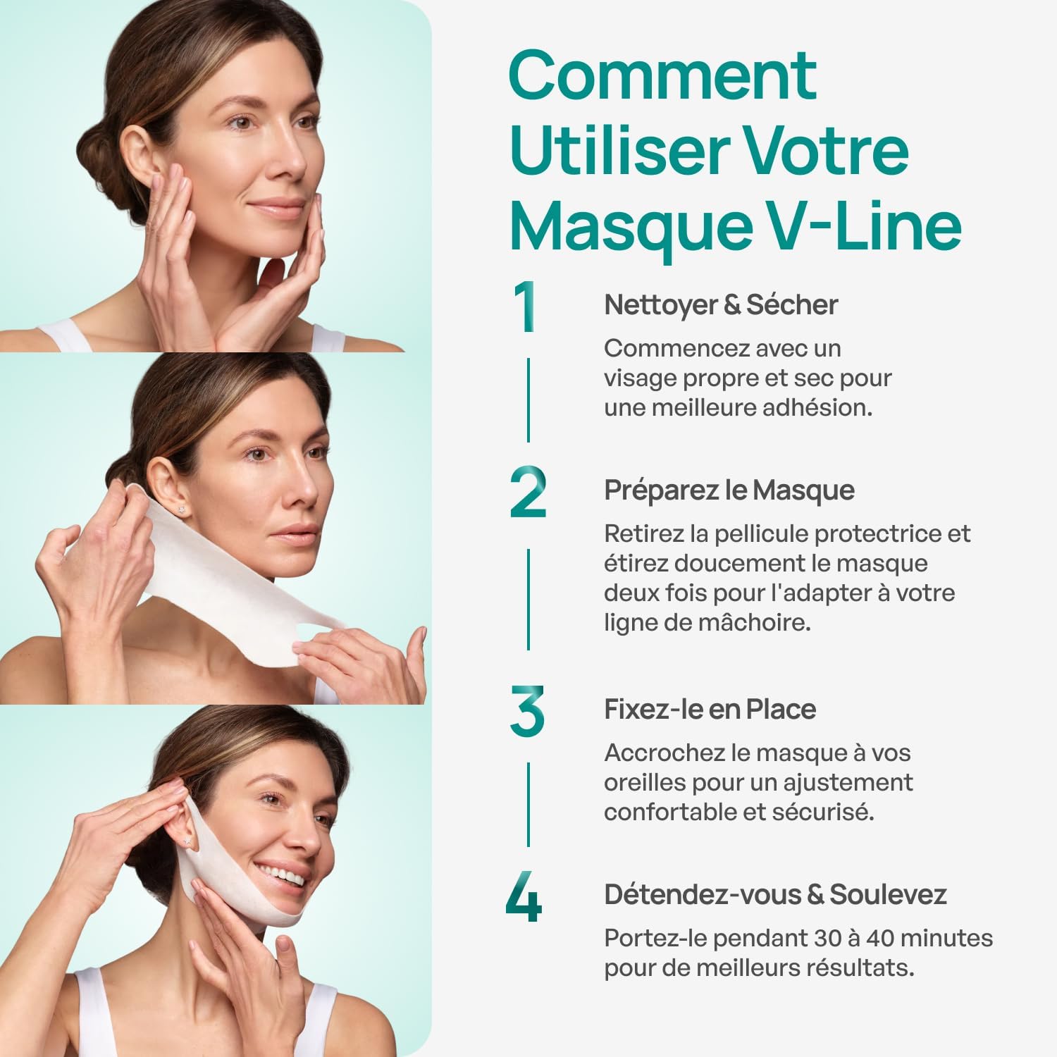 Thumbnail 2 de PLANTIFIQUE Double Menton Masque Visage V-Line – Gaine 5 Ceintures Hydratant et Raffermissant
