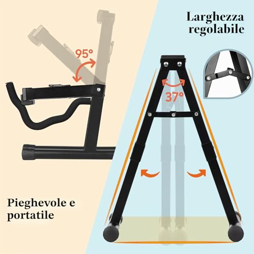 Detalle de CAHAYA Supporto Chitarra da Terra a Forma di A Pieghevole Universale
