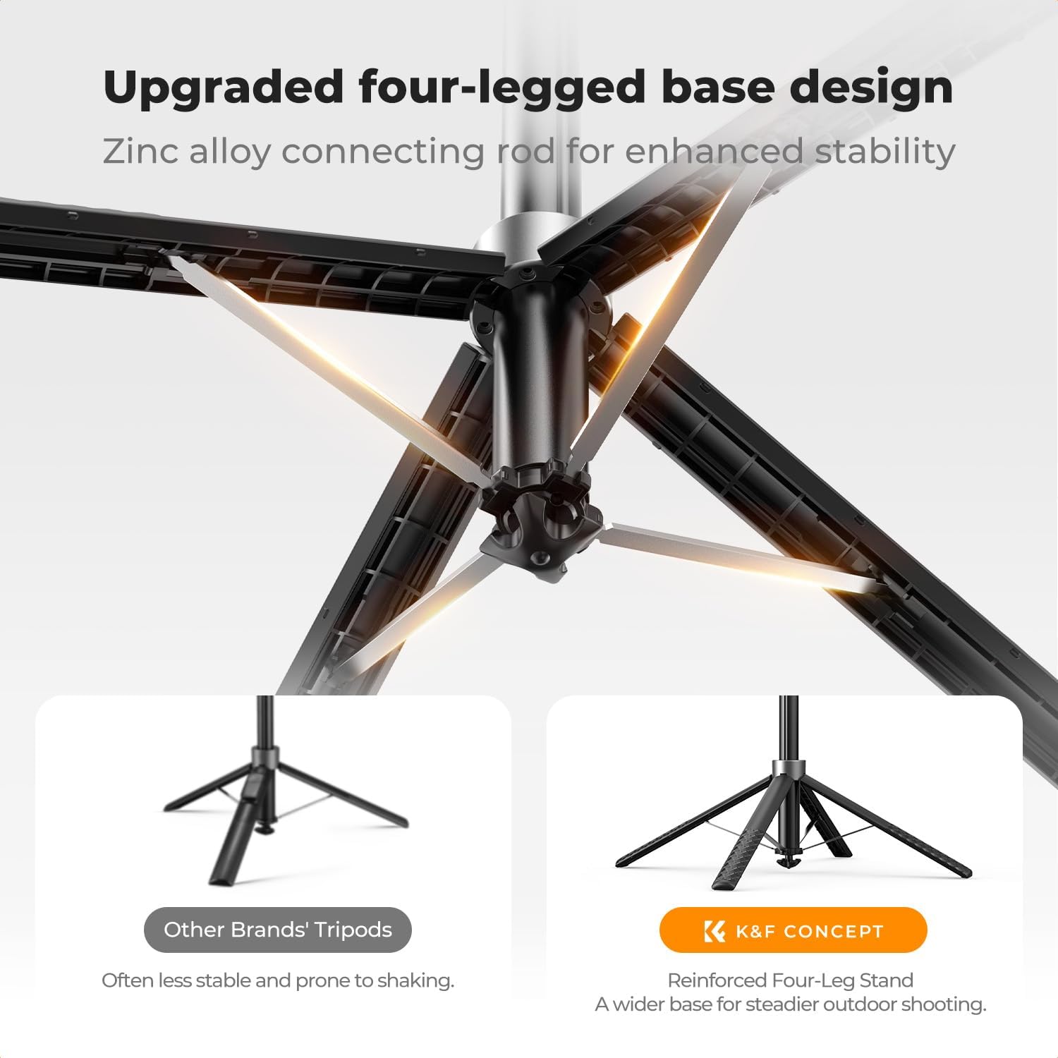 Detalle de K&F CONCEPT 180cm Phone Tripod with 4-Leg Base and Wireless Remote (A702)