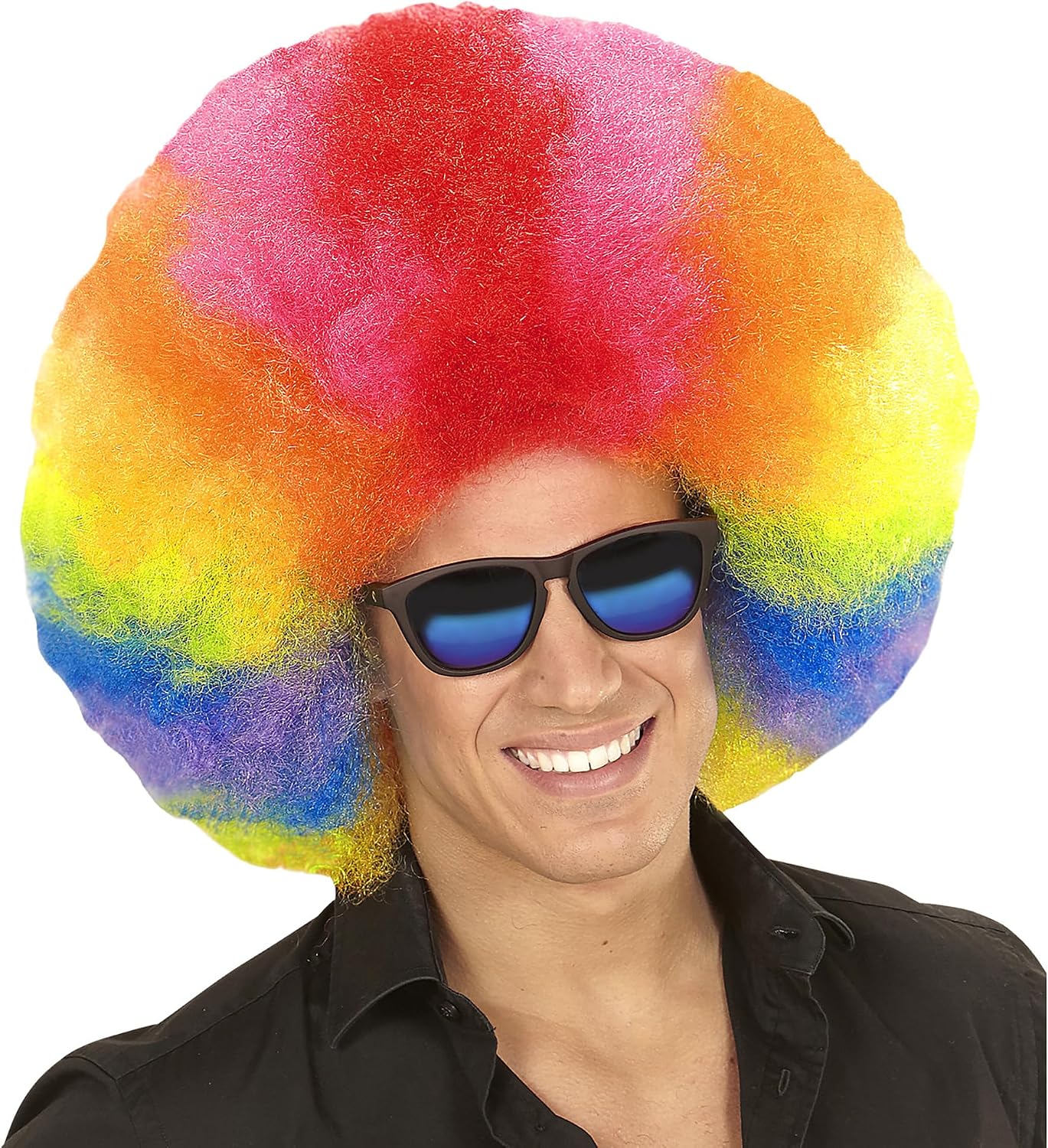 Detalle 1 de W WIDMANN MILANO Party Fashion Lockenperücke bunt – knallige Frisur für Karneval, Clown und 60er/70er Jahre Kostüme