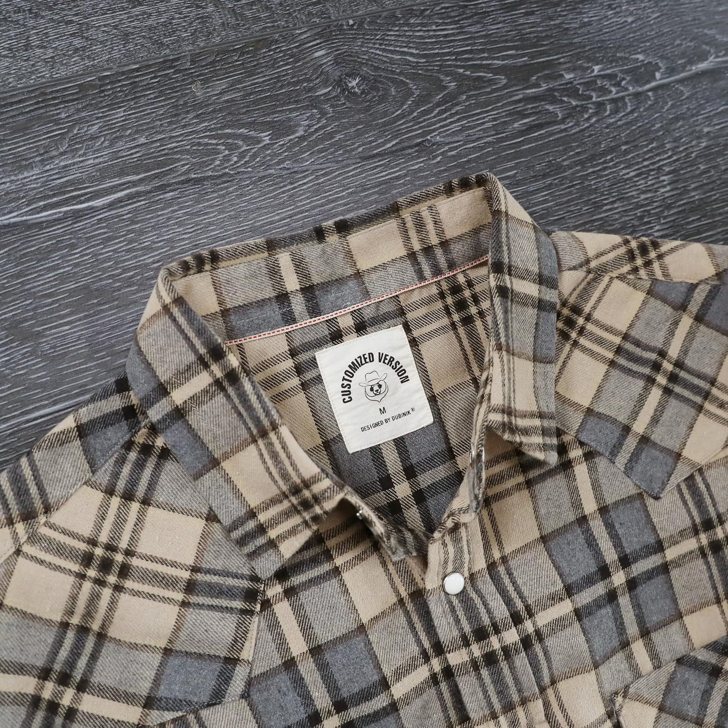 Detalle de Dubinik Camicia Flanella Uomo Invernale