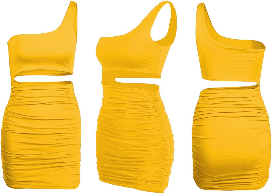 Thumbnail 6 de Zesoyne women’s one-shoulder ruched cut-out bodycon mini club dress (polyester)