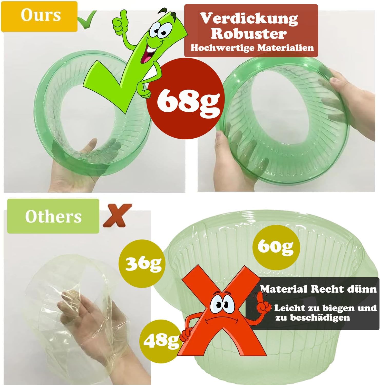Thumbnail 1 de VDYXEW 30er Schneckenkragen aus PET – verstärkter Schneckenschutz für Salat & Kohl
