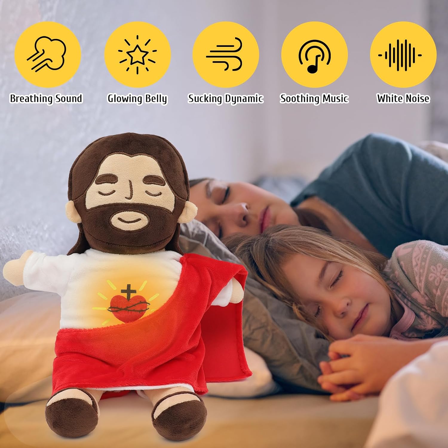 Thumbnail 2 de Yelakey Jesus Plush that Breathes — 13.8-Inch Jesus Stuffed Doll with Gentle Breath, Glow & Songs