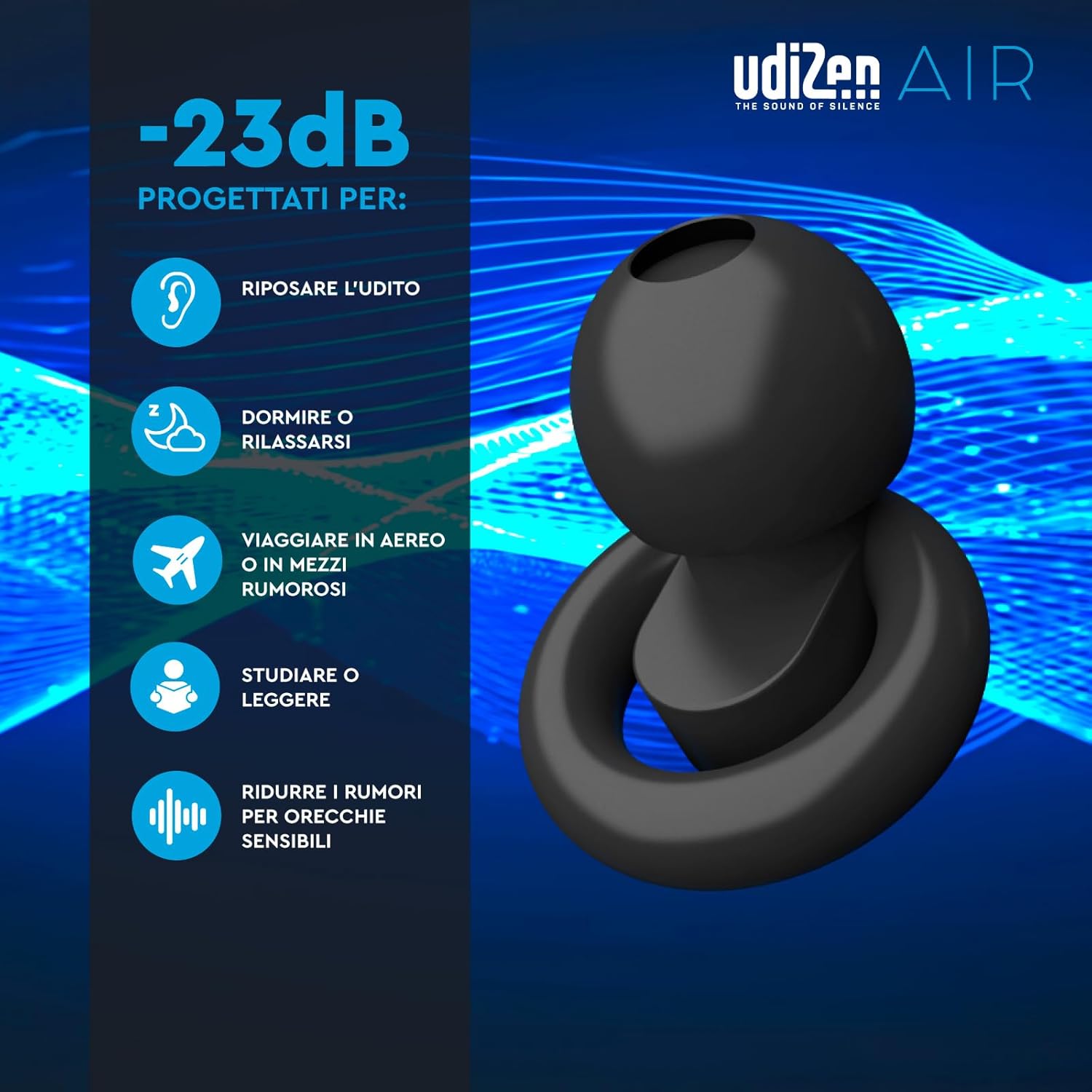 Detalle 2 de Tappi antirumore UdiZen Air -23 dB