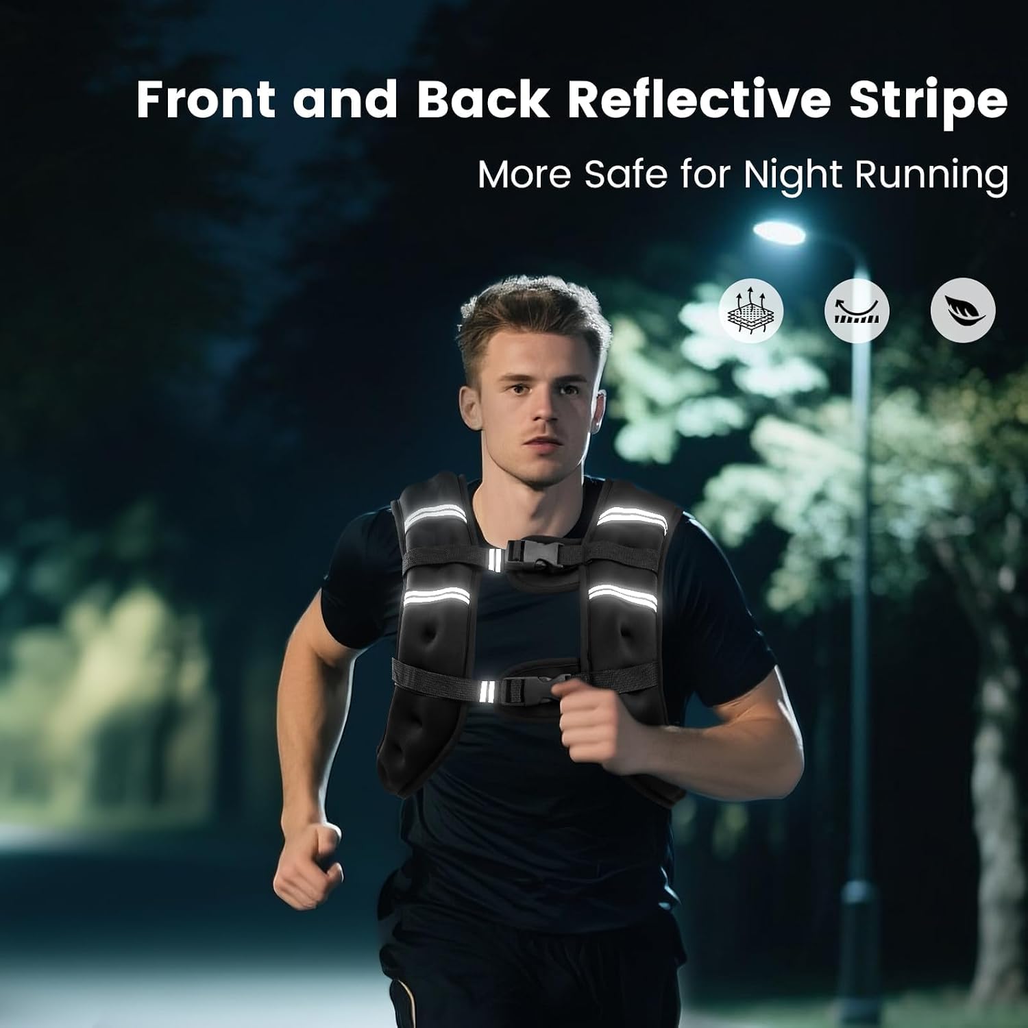 Detalle 2 de Weighted Vest Training 6lb Reflective Stripe