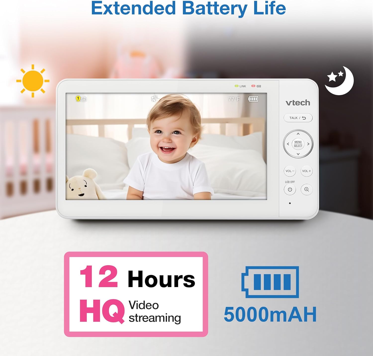 Detalle de VTech Baby Monitor with 7-Inch IPS Screen