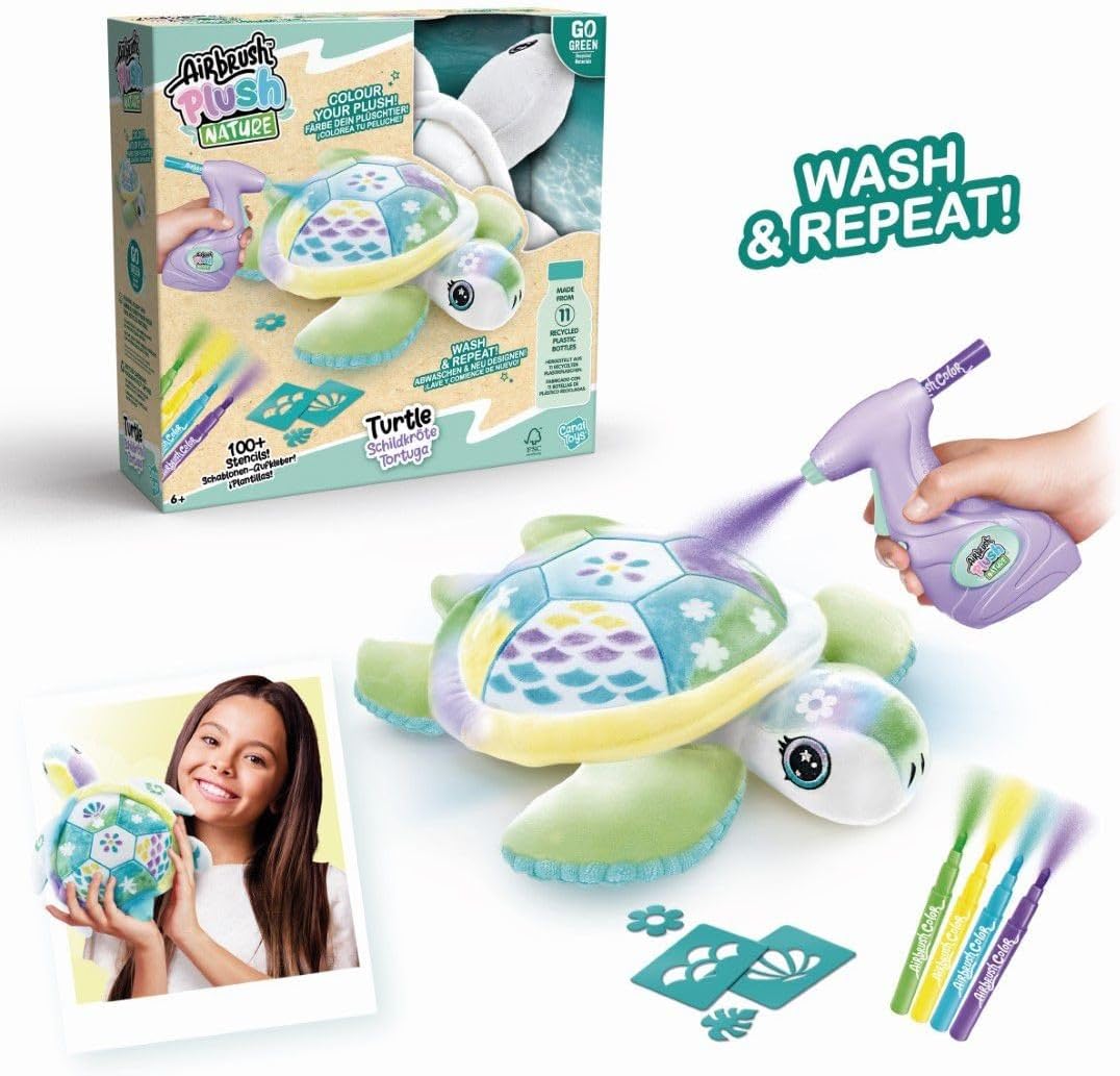 Detalle de Canal Toys OFG 280 Airbrush Nature – pluszowy żółw do kolorowania z szablonami