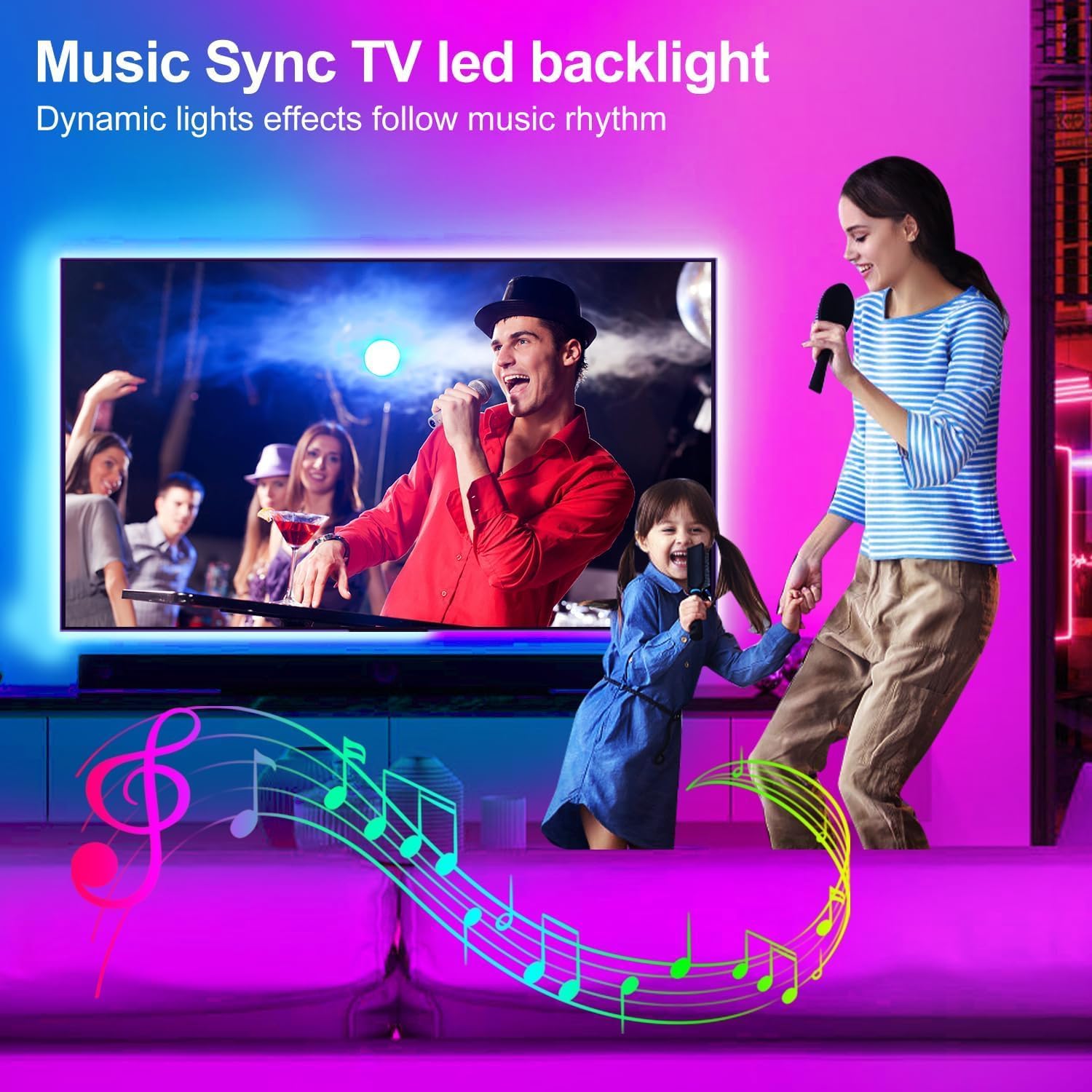 Thumbnail 1 de REEMEER 16.4ft TV LED Light RGB for 45-75 Inch TVs