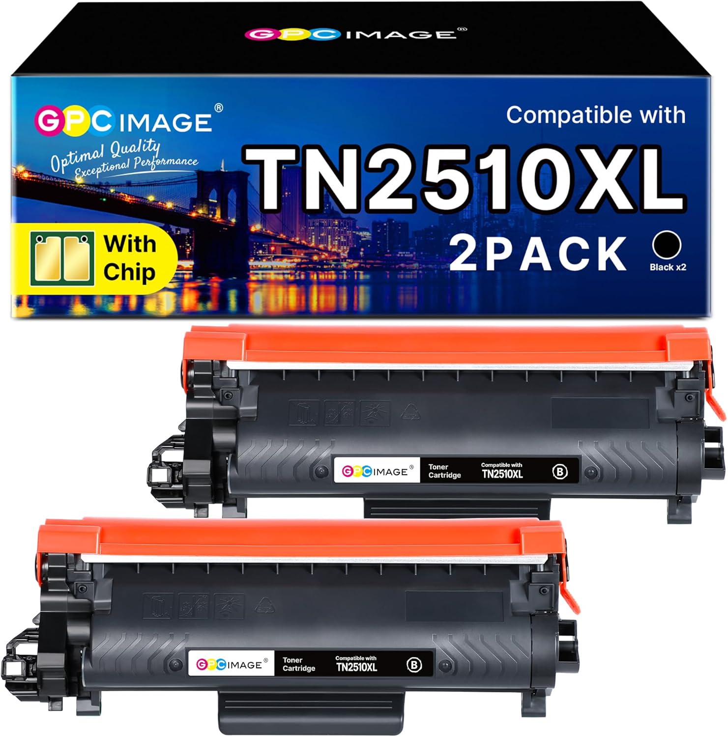 Detalle de GPC IMAGE TN2510 XL kompatibler Toner TN-2510XL (2er-Pack) für Brother MFC-L / HL / DCP