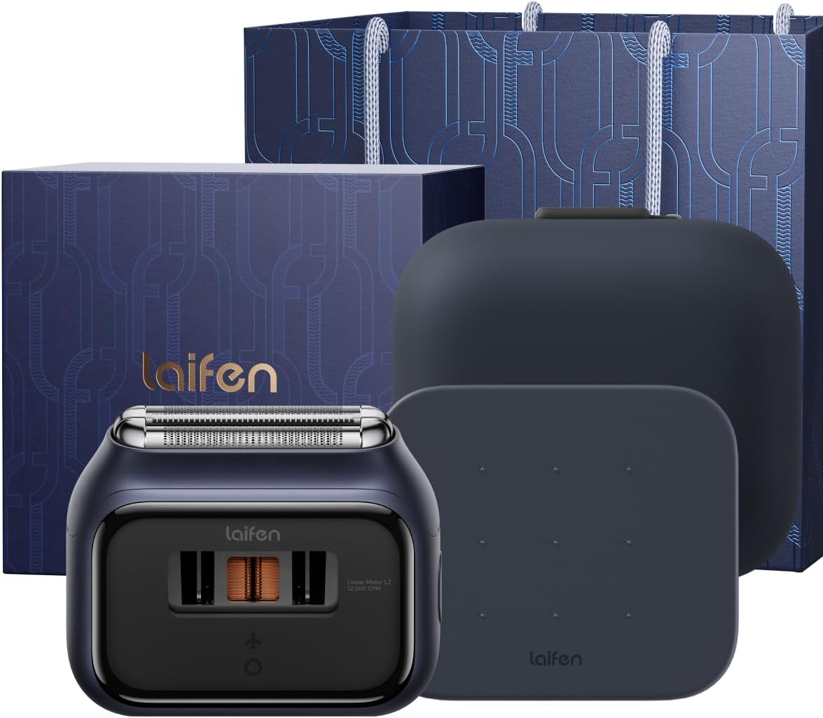 Detalle de Laifen P3 Pro 3-Blade Electric Shaver Gift Set: Precision, Longevity and Travel-Ready Convenience