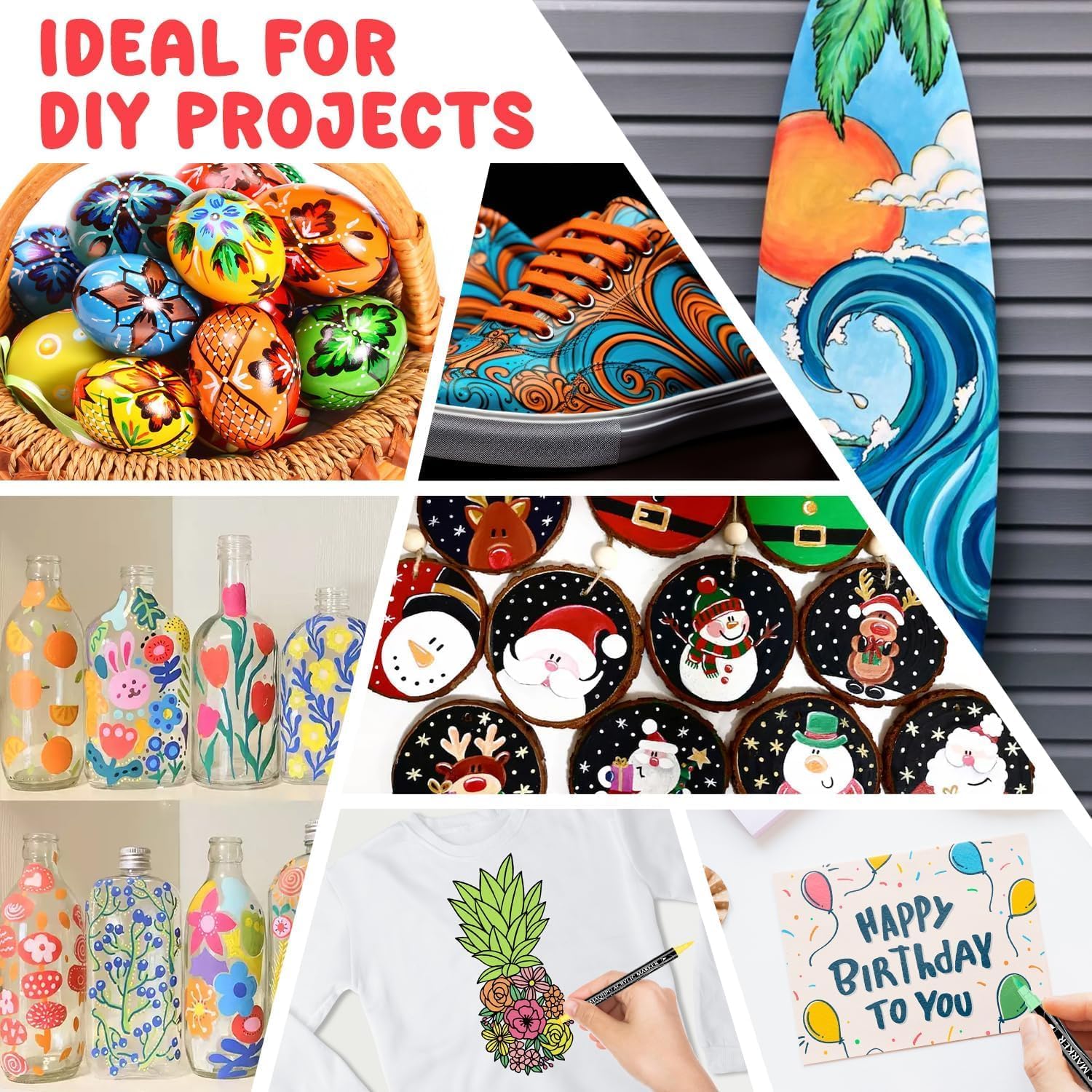 Thumbnail 5 de Maqhpu 36 Colour Dual Tip Acrylic Paint Pens for Kids and Crafters