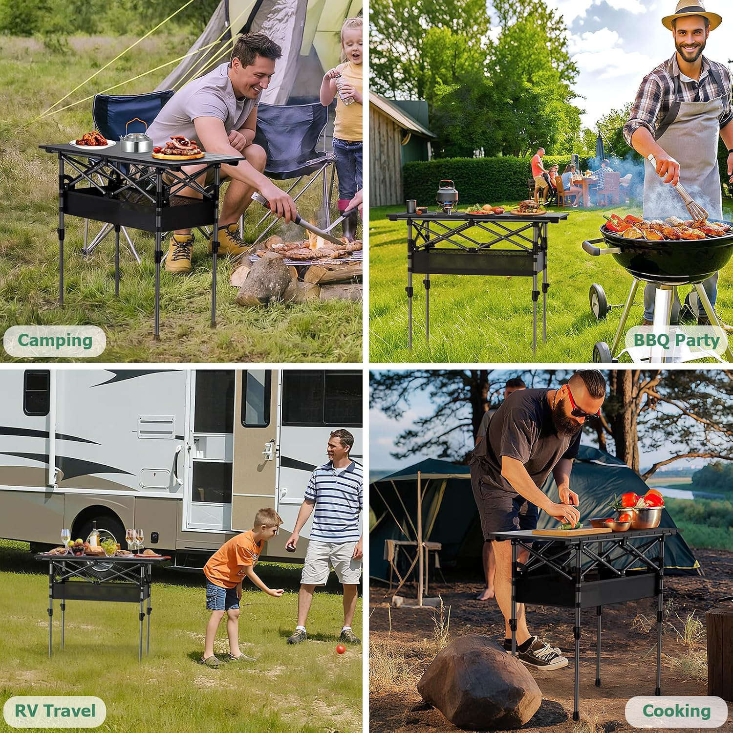 Detalle de Folding Roll-up Camping Table: Portable Aluminium Camp Table for 4–6 People