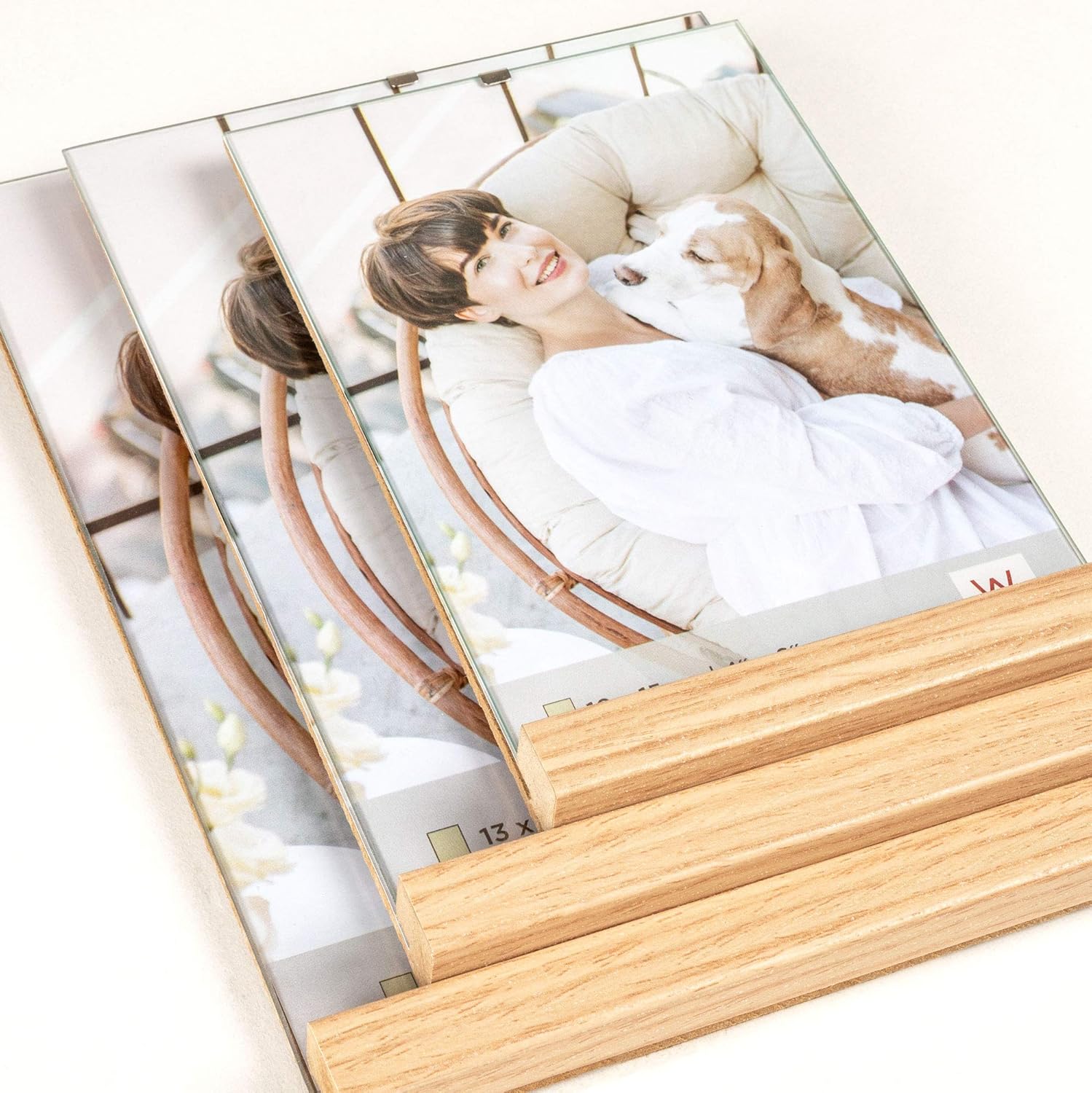 Detalle de Cadre Photo Naturel 13 x 18 cm en bois – Walther design Cadre de Portrait YQ318P